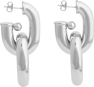 Paco Rabanne Womens Earrings Double Xl Link Silver Aluminium