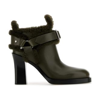 Burberry Heeled Boots, female, Green, Size: 10 US LF Cozy Mini Stirrup 85