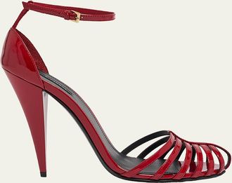 Givenchy 95mm Caged Patent Leather Pumps