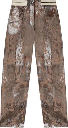 Palm Angels Pantaloni lam&eacute; - Marrone