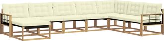 vidaXL Conjunto De Sof&aacute;s De Exterior 8 Uds. Blanco Y Crema Vidaxl