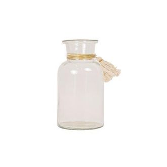 Foreside Home And Garden Tassel Embellished Bud Vase Glass Metal & Cotton in Brown at Nordstrom