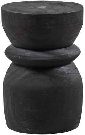 De Eekhoorn Massiver Design Beistelltisch & Hocker Bikkel ø 28 x 40 cm, Schwarz