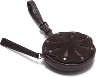 Maliparmi Leren Bloom Pouch - Dames - Sleutelhangers & Tashangers - Bruin - ONE Size - Leer - Accessoires