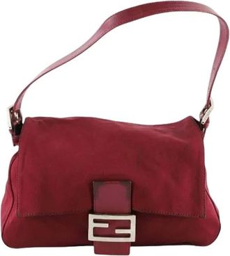 Fendi Pre-owned Shoulder Bags, female, Red, Size: ONE SIZE Pre-owned Mamma Baguette Shoulder Bag