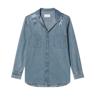 Maison Margiela Taped Denim Shirt - Heren - Overhemden - Blauw - Maat: M Denim