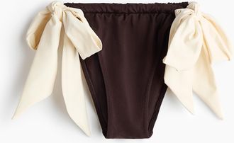 H&M Tie-Tanga Bikinihose - Brown