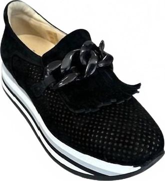 Softwaves Womens Caddie Platform Loafers In Black