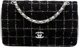 Chanel Pre-owned Quilted Tweed Flap Schoudertas - Dames - Vintage Schoudertas - Zwart - ONE Size - Tweed - Vintage