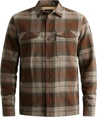 PME Legend Overshirt - Heren - Overhemden - Bruin - Maat: L