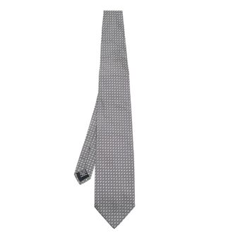 HUGO BOSS Boss By Hugo Boss Grey Square Patterned Silk Jacquard Tie