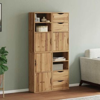 Berkfield Home Side Cabinets 4 pcs ODDA 40x24x79 cm Solid Wood Pine in Brown | Size: 40 x 24 x 79 cm