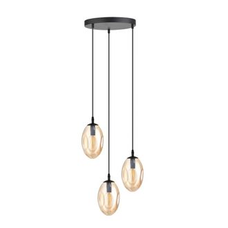 Wonderlamp L&aacute;mpara colgante con 3 esferas &aacute;mbar regulables en altura m&aacute;x. 100cm