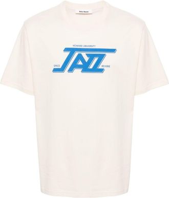 Wales Bonner Jazz-print cotton T-shirt - men - Organic Cotton - S - White