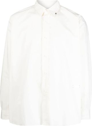 C2H4 raw-cut hem shirt - men - Cotton - S - White