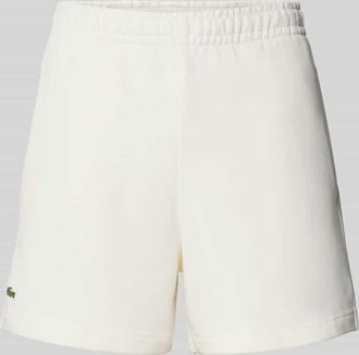 Lacoste Sport Regular Fit Sweatshorts aus reiner Baumwolle in Weiss, Gr&ouml;&szlig;e 34