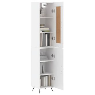 Berkfield Home Highboard White 34.5x34x180 cm Engineered Wood