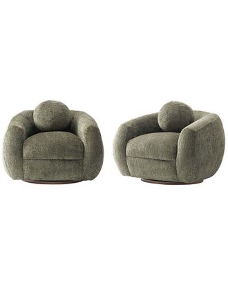 Manhattan Comfort Set Of 2 Modern Tribeca Chenille Accent Chairs