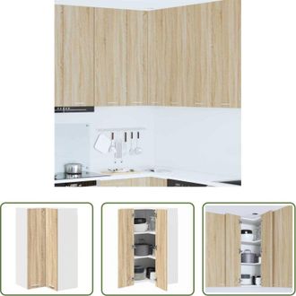 vidaXL Armadio angolare - Armadio pensile Quercia Sonoma e Bianca 57 x 57 x 100 cm