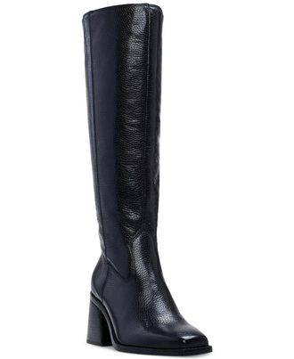 Vince Camuto Womens Vince Camuto Sangeti Boots Black Leather Wide Calf Knee High HAWK1591