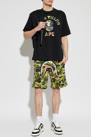 A Bathing Ape T-shirt With Logo, Mens, Black