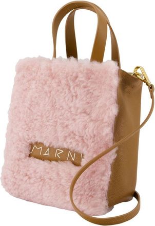 Marni Womens Sheepskin Leather Tote Pink Lambskin