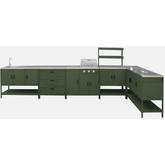 Sweeek Cucina esterna 5 moduli con barbecue a gas 3 bruciatori