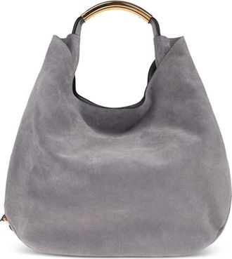Moschino Curved Gold-tone Metal Handle Soft-Structured Bag