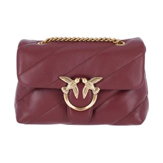 Pinko Pinko - Love Mini Puff Nappa Leren Tas - Dames - Tassen - Rood - Maat: ONE Size Leer
