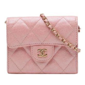 Chanel Pre-owned Mini Quilted Crossbody Bag - Dames - Pre-owned - Roze - Maat: ONE Size Leer