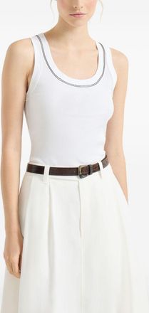 Brunello Cucinelli Brunello Cucinelli Womens Cotton Tank Top - White - Size X-Small