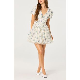 ASTR the Label Sommer Minidress in Ivory Floral at Nordstrom, Size X-Small