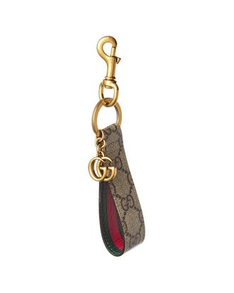 Gucci Gg Supreme Canvas & Leather Keychain