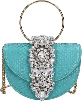 Gedebe Mini Brigitte Pythonagata - Dames - Handtassen - Groen - ONE Size - Leer - Tassen