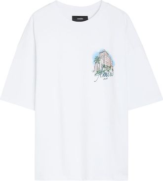 Amiri Hotel Printed Cotton T-shirt - White - XL