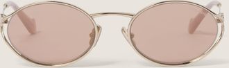 Miu Miu Logo Sunglasses, Woman, Rose Gold Lenses