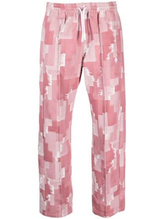 Marcelo Burlon Broek met geometrische print - Roze