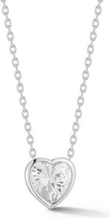 Glaze Jewelry Cubic Zirconia Heart Solitaire Pendant Necklace in Silver at Nordstrom Rack