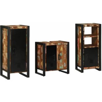 vidaXL Juego De Muebles De Ba&ntilde;o 3 Pcs Madera S&oacute;lida Recuperada Vidaxl