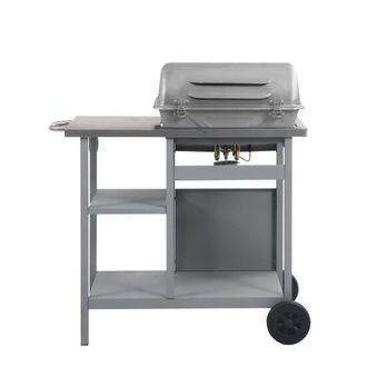 Berkfield Home Gas BBQ Grill with 3-layer Side Table Black & Silver
