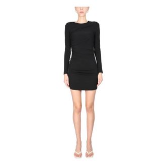 Dsquared2 Short Dresses, female, Black, Size: L Ruched LS Mini Dress