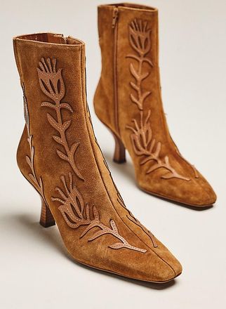 Maeve Leather Appliqu&eacute; Ankle Boots