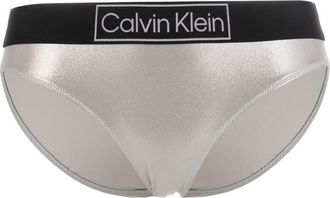 Calvin Klein Underwear metallic-finish bikini bottoms - women - Elastane/Polyamide/Polyester/Elastane - M - Silver