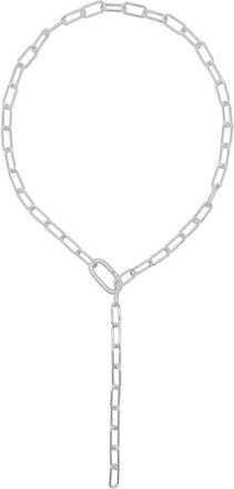 Adornia Adornia Silver Plated Paper Clip Chain Lariat Necklace