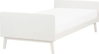 Beliani Beliani - Cama Individual Moderna Somier De L&aacute;minas De Madera De Pino Blanco 90 X 200 Cm Bonnac