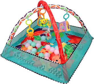 OEM Tapis D Eveil Bebe - Cadre De Gymnastique Avec Filet De Protection - 80x80x50 Cm - Pour Developpement Sensoriel Et Moteur - 1 Piece
