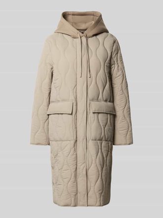 Jake*s Casual Steppmantel mit Kapuze in Mud, Gr&ouml;&szlig;e 36