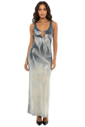 Diesel Indigo Blue Ombre Scoop Neck Maxi Dress