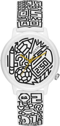 Guess Womens V0023M9 Time To Give Watch - White - One Size