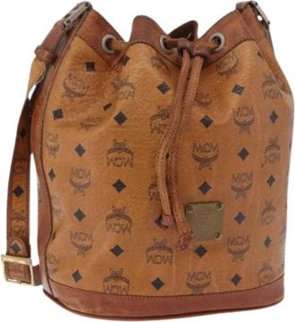 MCM Pre-owned Bucket Shoulder Bag - Dames - Vintage Tas - Bruin - ONE Size - Leer - Vintage